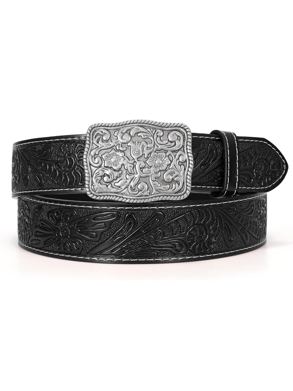 Women’s LEACOOLKEY Western Leather Belt~Embossed~Size OS